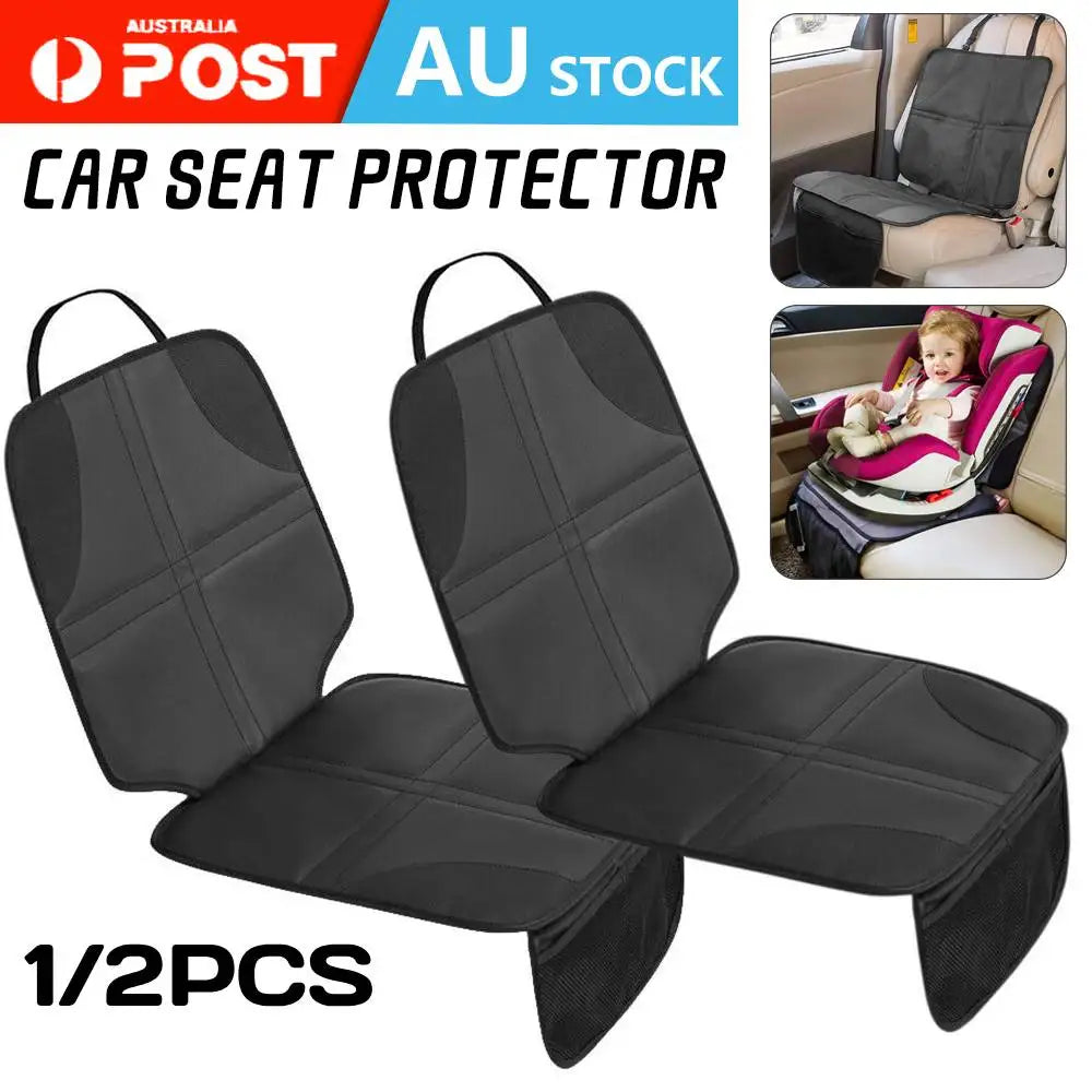 1/2pcs Child Car Seat Cover Under Seat Leather Saver Protector Mat Anti-Slip Safety