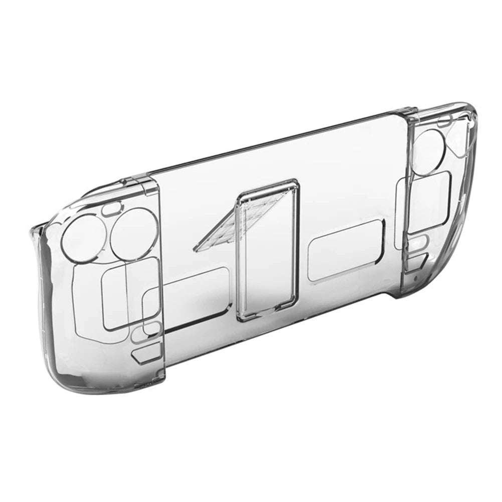 Clear PC Protective Case with Bracket Split Protector Cover Replacement Game Console Protective Cover Accessories for Steam Deck