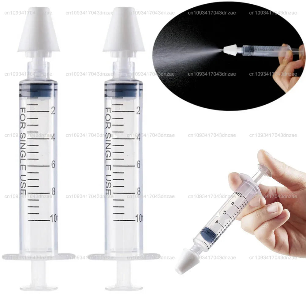 1/2pcs Needle Tube Soft Silicone Baby Nasal Aspirator with Spray Tips Portable Quick Rinse Baby Nasal Irrigator Nose Sucker