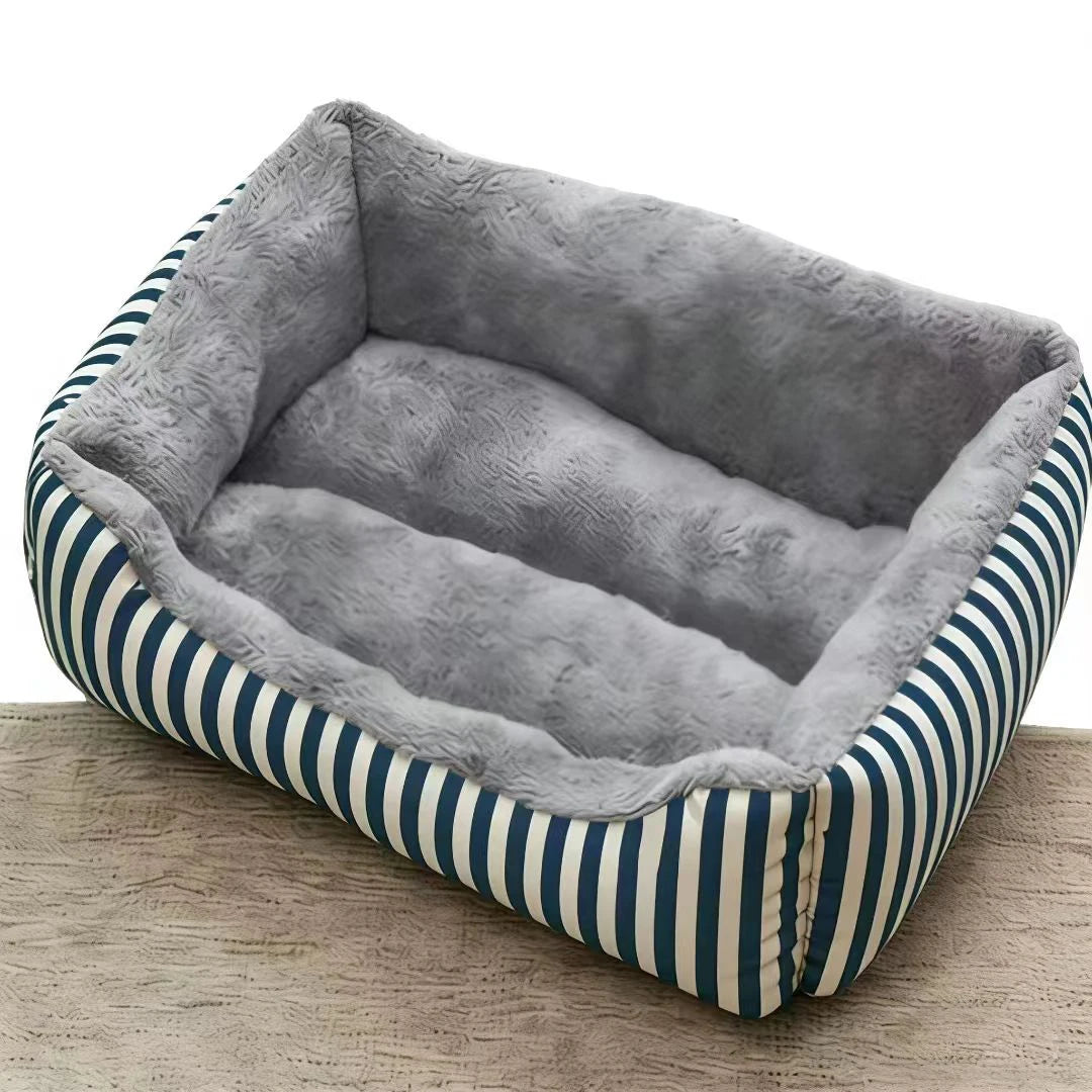 Soft Plush Rectangular Dog Bed, Anti-Slip Warm Pet Sofa for Cats & Small Dogs, Corduroy Nest Cushion