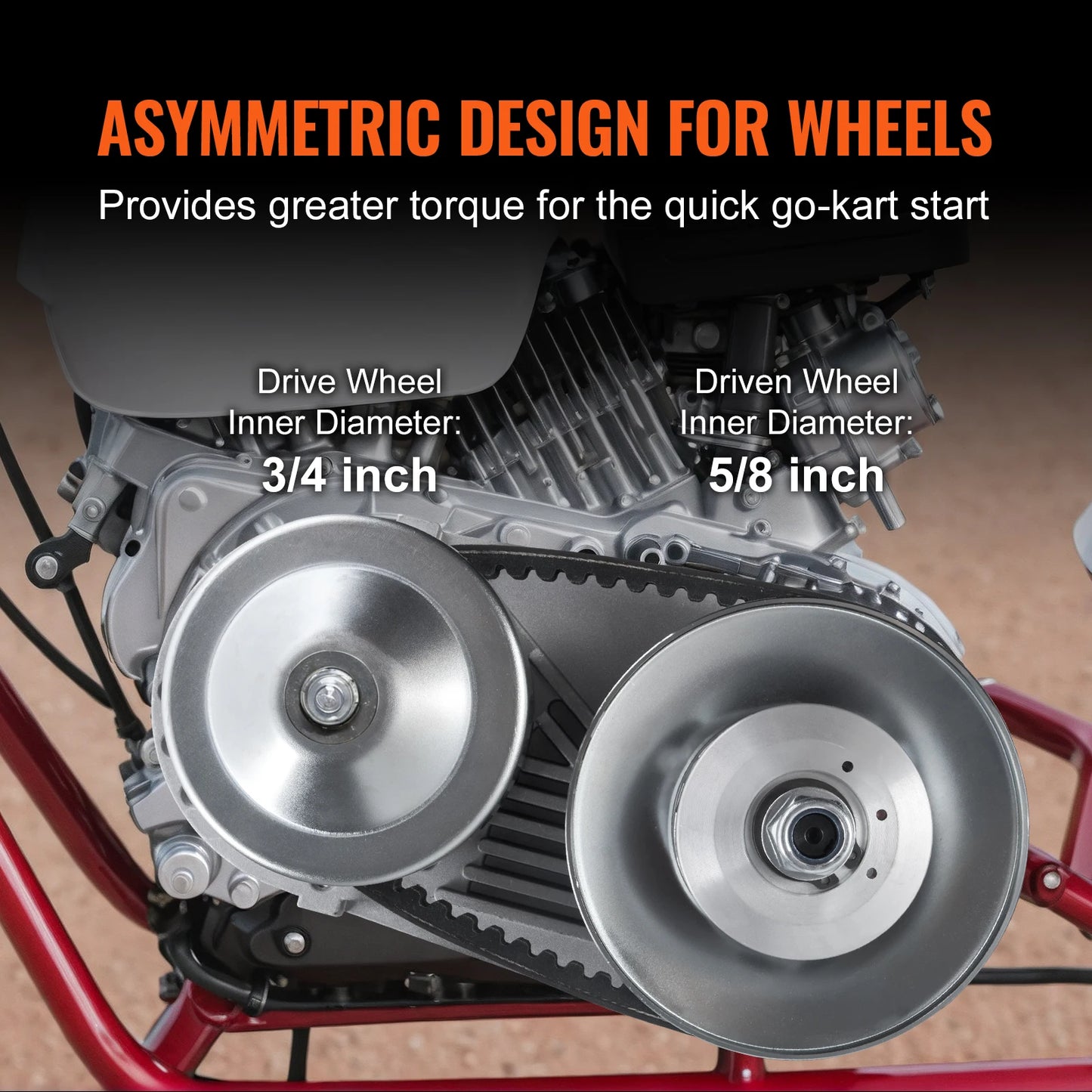 SucceBuy Drive Clutch, 2-8HP Engine, 2000 RPM High-Strength Drive Clutch with Asymmetric Designed Wheels Fit for Various Engines