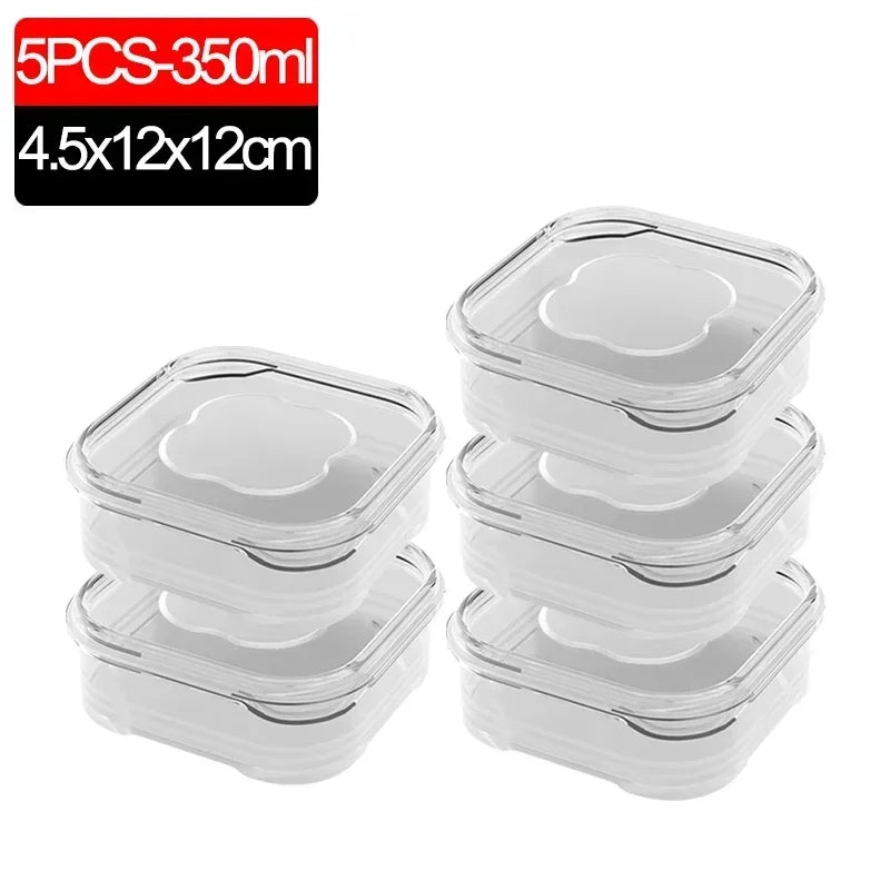 1/10PC Small Food Preservation Boxes Refrigerator Frozen Meat Vegetable Fresh-Keeping Box Transparent Kitchen Sealed 2030