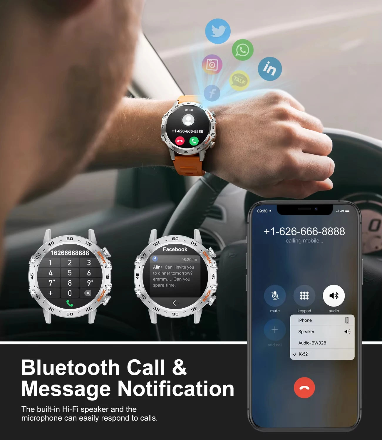 LIGE 1.39 Inch HD Bluetooth Call Smart Watch Men Fitness Tracker Blood Oxygen Health Monitor 400mAh Smartwatch 100+ Sport Modes