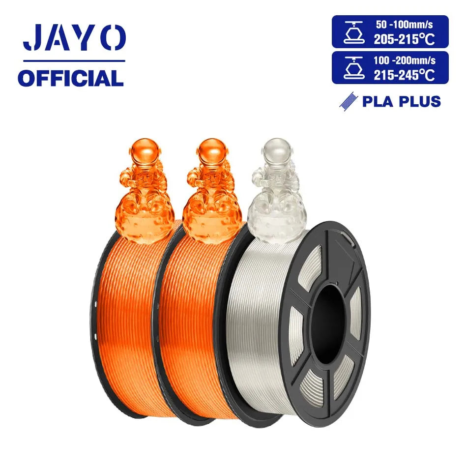 JAYO PLA+ 3D Filament PLA Plus 3D Printer Filament Neatly Wound PLA 1.75mm For FDM 3D Printers High Toughness Materials