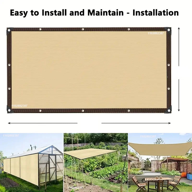 Beige Shading Net, UV Protection, Plant Shed, Outdoor Sunshade, Mesh, HDPE Sunscreen Fabric Sunshade