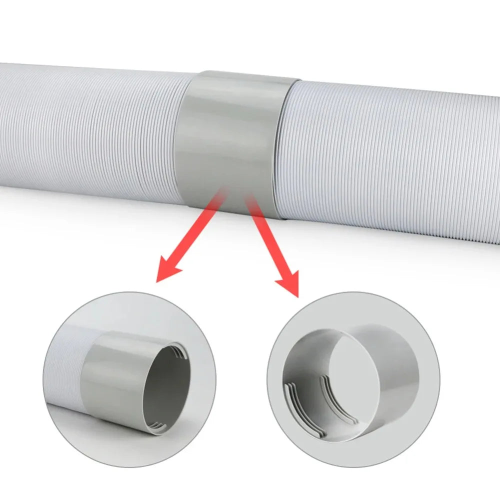 Flexible Universal Portable Air Conditioner Exhaust Pipe Stretch PAC Vent Extension Duct Hose Replacement Vent Accessory