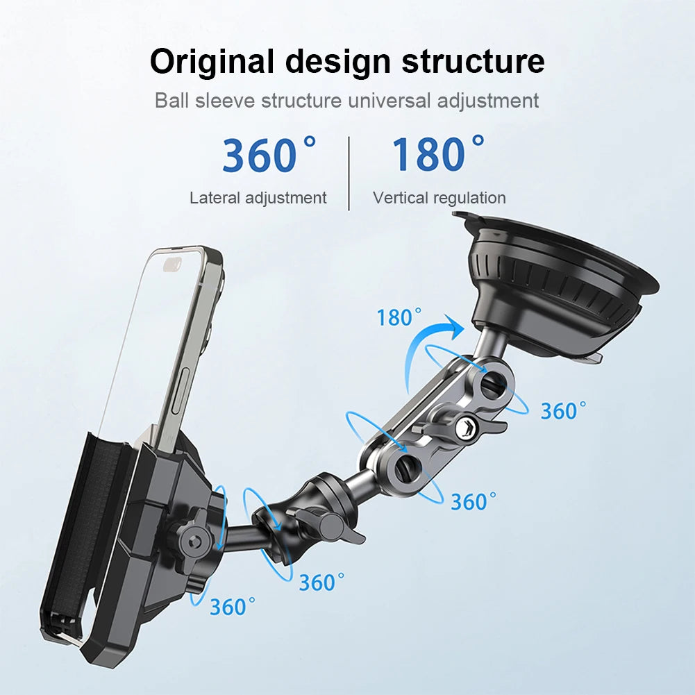 Car Phone Mount Strong Suction Cell Phone Mount 360° Rotation Cell Phone Holder for Car Windshield Dashboard Air Vent