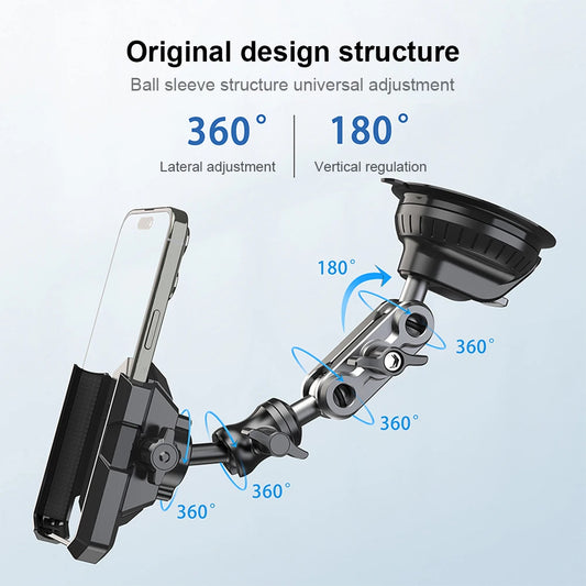 Car Phone Mount Strong Suction Cell Phone Mount 360° Rotation Cell Phone Holder for Car Windshield Dashboard Air Vent