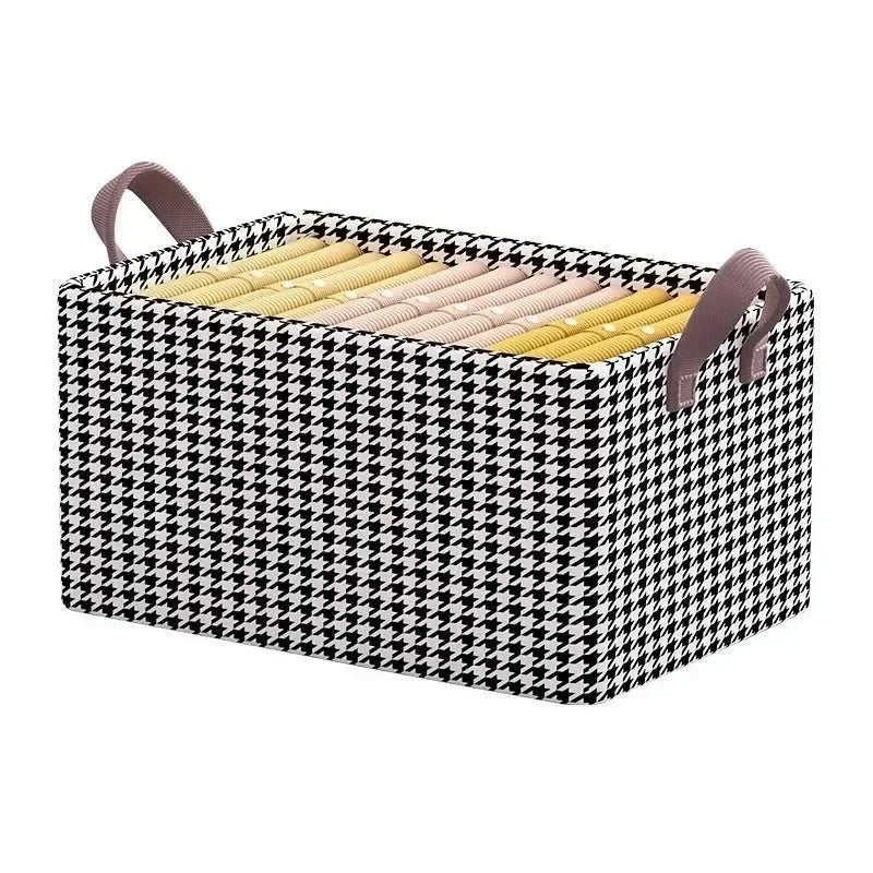Extra Large Fabric Storage Bins Metal Frame Rectangle Clothes Pant Organizer Baskets Closet Storage with Carrying Handles