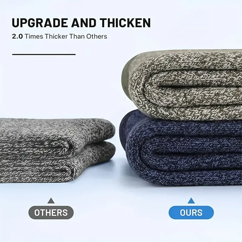 5 Pairs Merino Wool Socks For Men, Super Thick Hiking Socks Thermal Socks For Cold Weather 2030