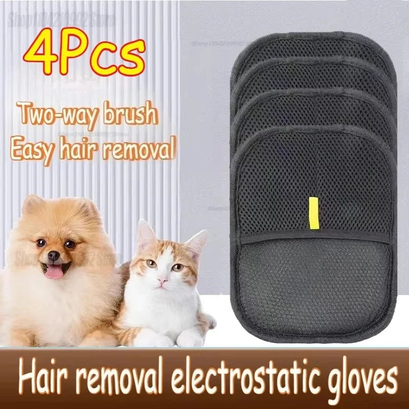 Upgrated Pet Hair Remover Brush Double-Sided Fur Hair Deshedding Brush Glove for Dog Cat for Deshedding Cleaning Carpets Sofas