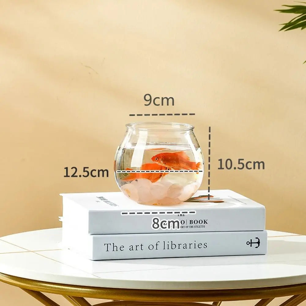 Home Decor Clear Transparent Round Fish Tank Plastic Small Fish Bowl creative light luxury Desktop Aquarium Bowl Living Room