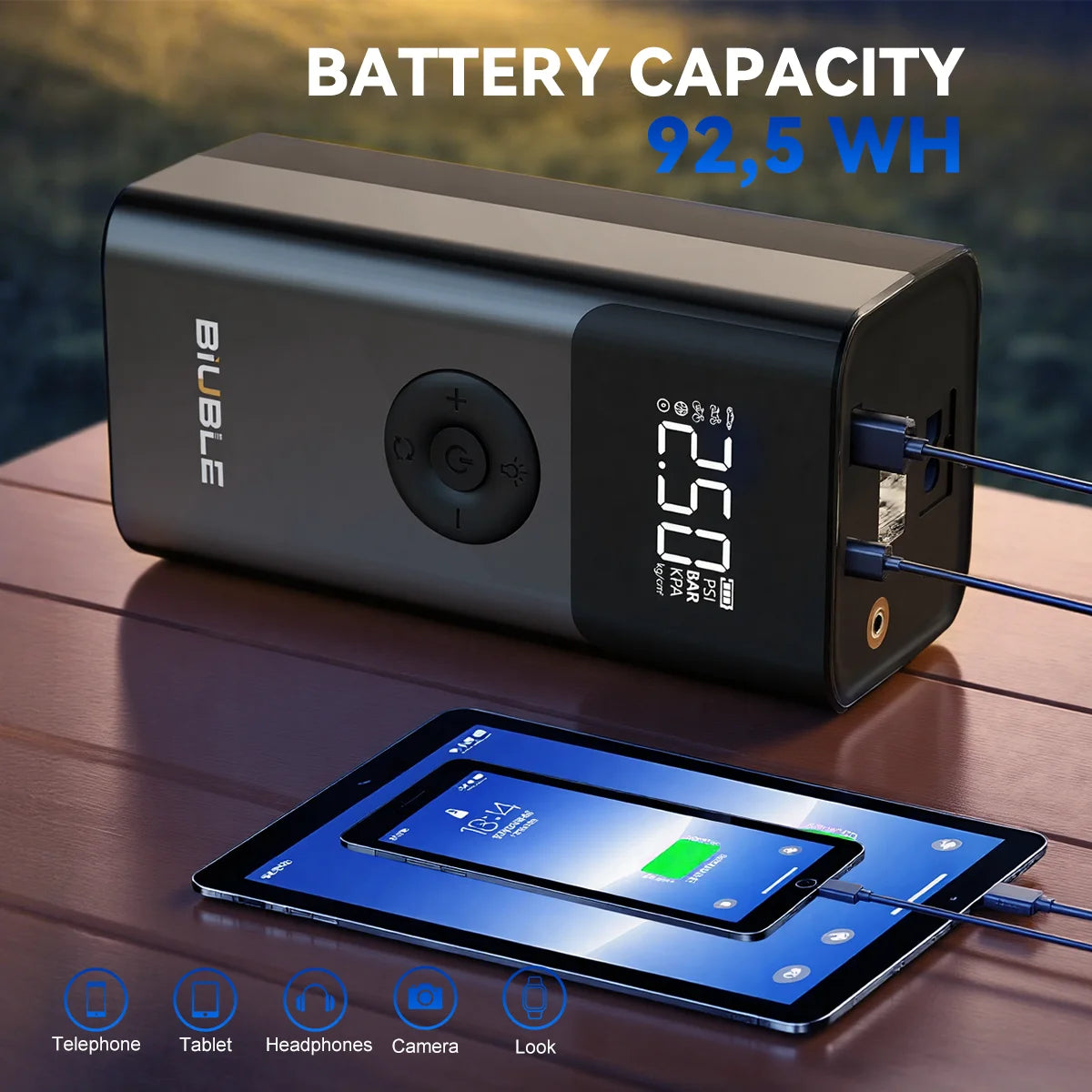 Car Jump Starter with Air Compressor 8000A Battery Booster 150PSI Air Pump 20000mAh (ALL Gas/10L Diesel) Portable Power Bank