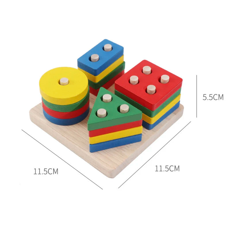 Wooden Puzzle Montessori Toys for Baby 1 2 3 Years Old Kids Alphabet Number Shape Matching Games Children Early Educational Toys