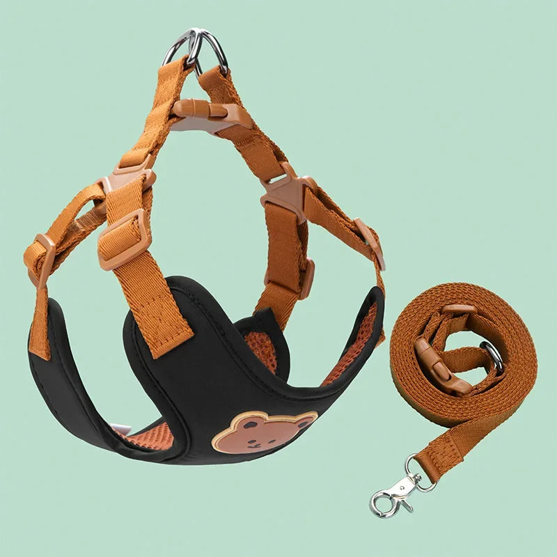 Pet Dog Harness and Leash Set for Small Medium Dogs & Cats Breathable Adjustable Puppy Vest, Reflective Chest Strap Harness
