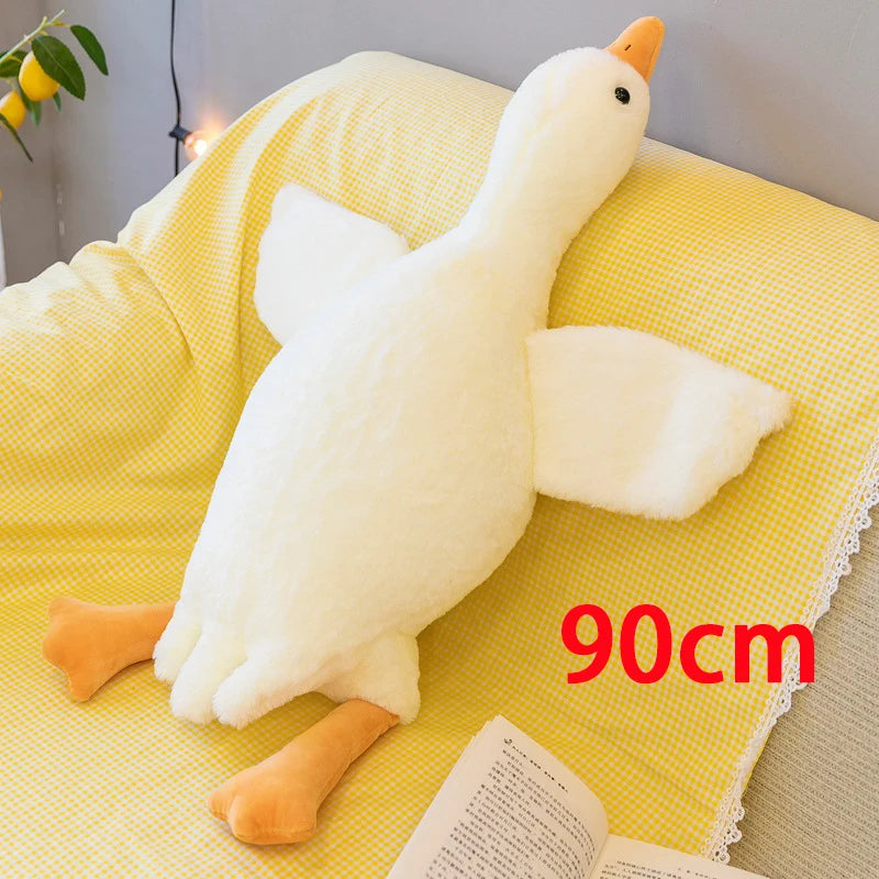 90/130/160/190cm plush baby goose stuffed animal throw pillow for large sofa, for bedtime companionship, plush pillow as a gift