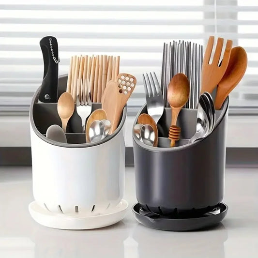 1Pc Kitchen Storage Chopsticks Tube With Drain Plate Tableware Storage Holder Home Kitchen Organizer Rack Chopstick Drain 2030