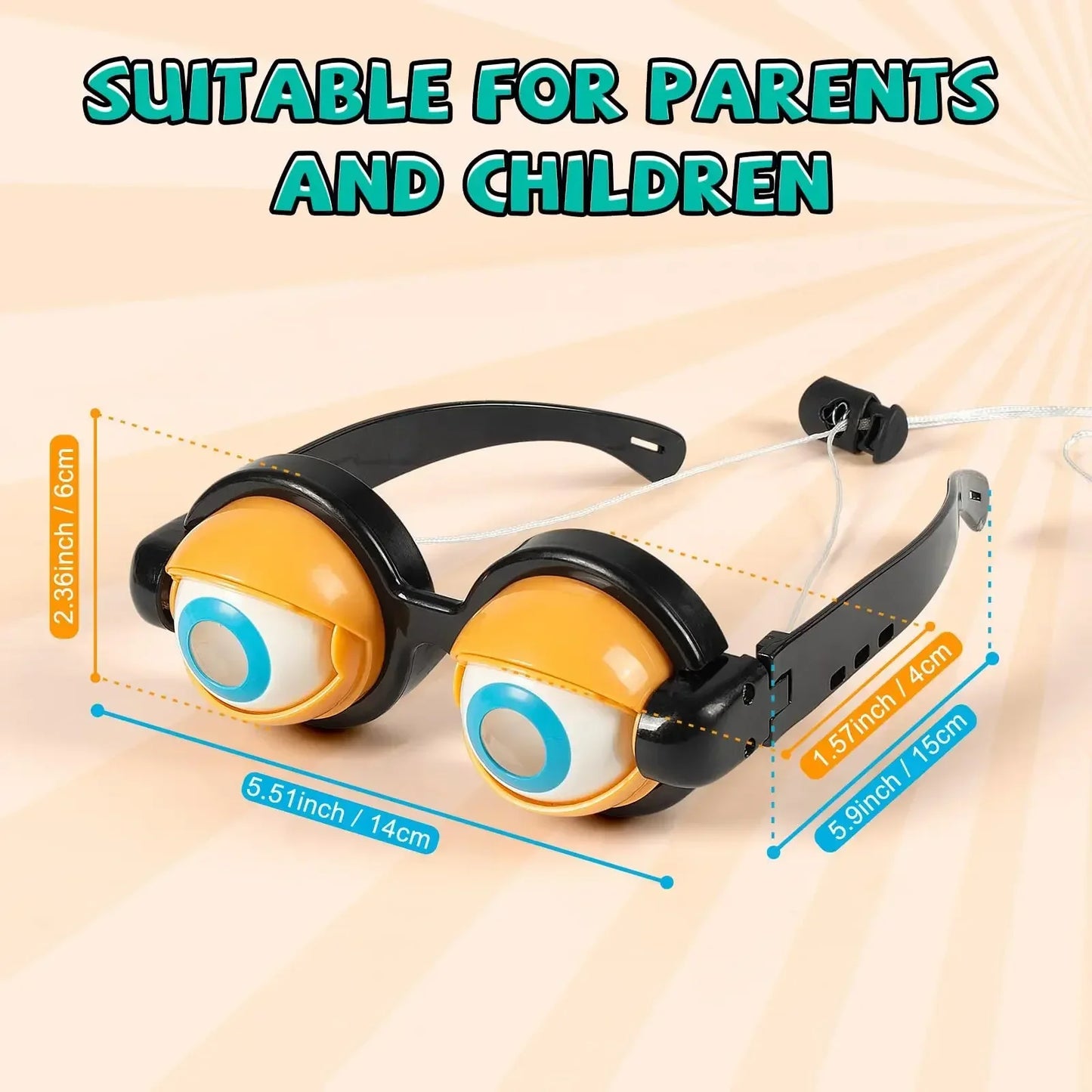 Funny Prank Glasses Novelty Creative Toy Crazy Eyes Blink Big Eye Makeup Party Cosplay Dress up Game Kid Girl Boy Gift Toy