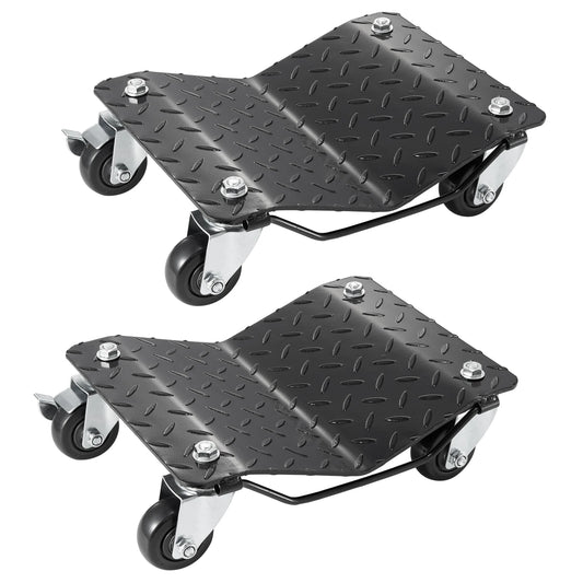 SucceBuy Car Tire Wheel Trolley Dollies 2/4PCS 1500lb Weight Capacity Vehicle Skate Moving Tire with 4Casters Auto Repair Mover