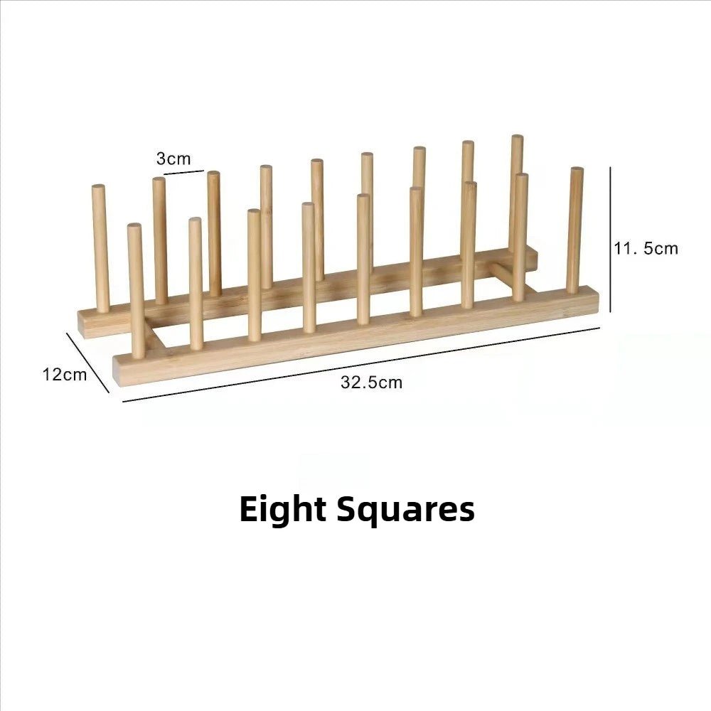DIY Locker Bamboo Drain Rack Wooden Plate Rack Dish Rack Kitchen Organizer for Plates/Cutting Boards/Plates/Cups/Pot Lid