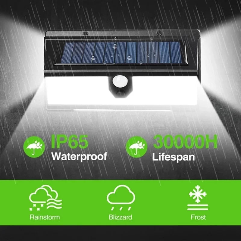 118 LED Solar Powered Motion Sensor Security Light Waterproof Garden Lamp Lights