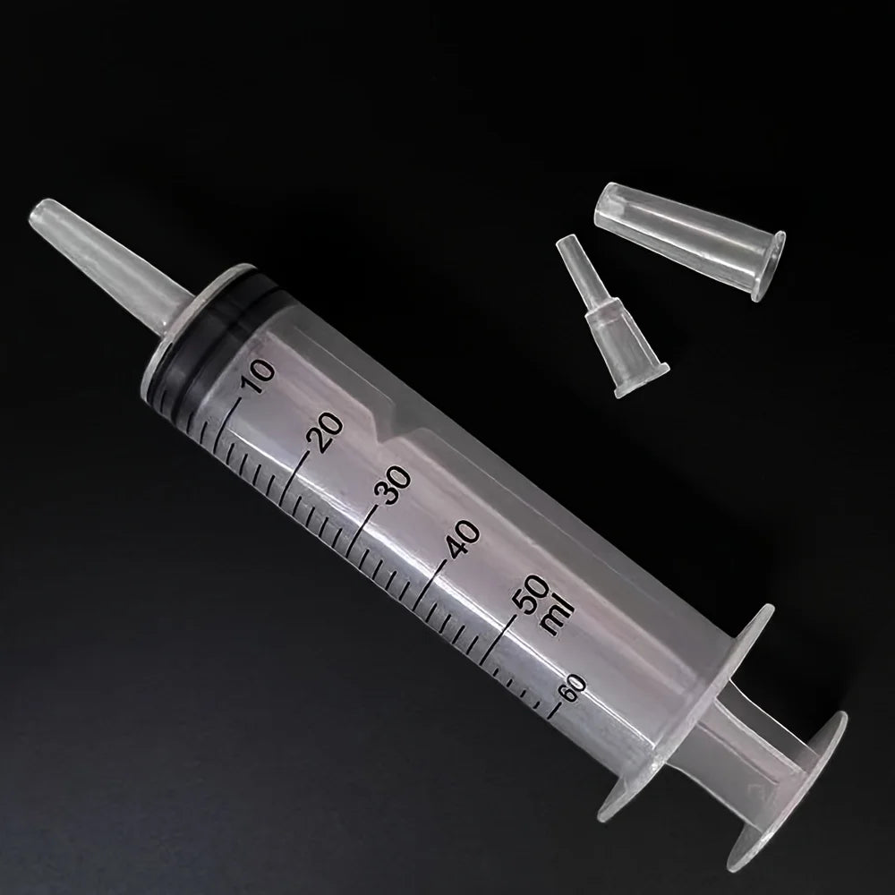 Set of 3Pcs Plastic Syringes, Capacity 1000ml 550ml 350ml 200ml 100ml 60ml 20ml 10ml, Suitable for Laboratory Dispensing Cartri