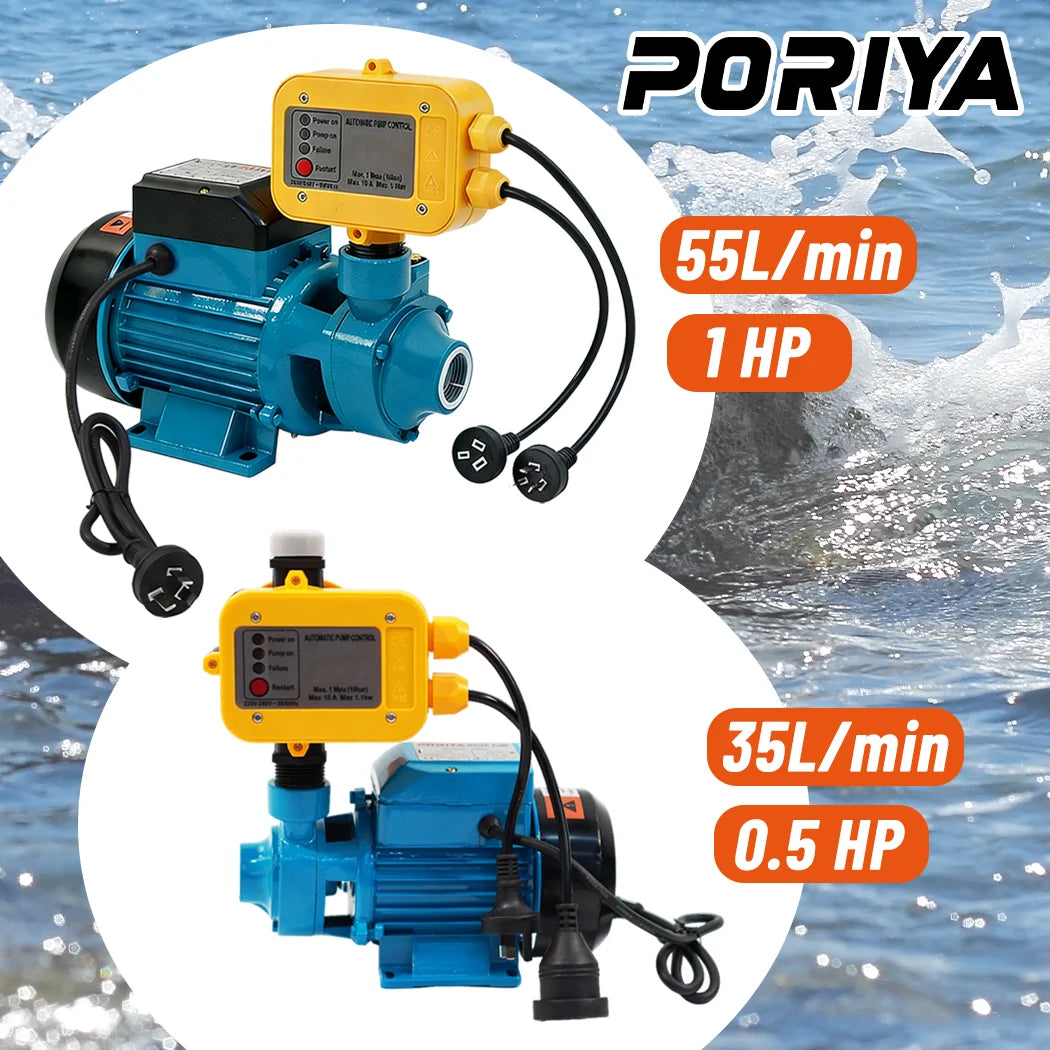 PORIYA Peripheral Water Pump QB60 QB80 Garden Boiler Car Wash Auto Controller