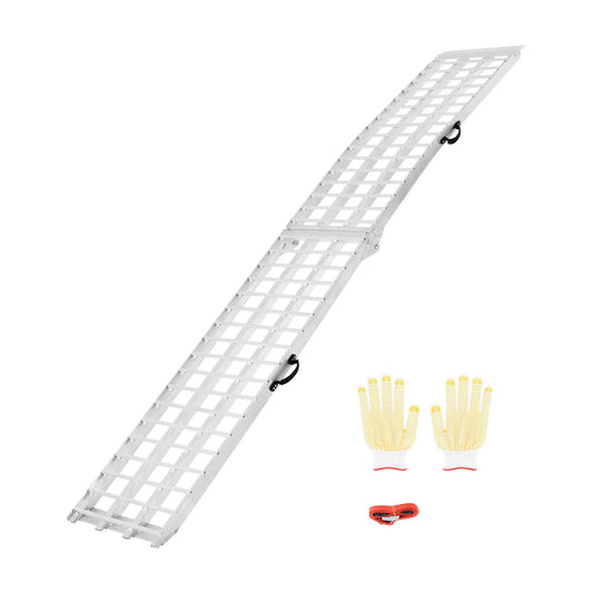 SucceBuy Aluminum Ramps Heavy-duty Ramps with Wider Ramp Surface, Universal Stable Loading Ramp with Handles, Fit for Motorcycle