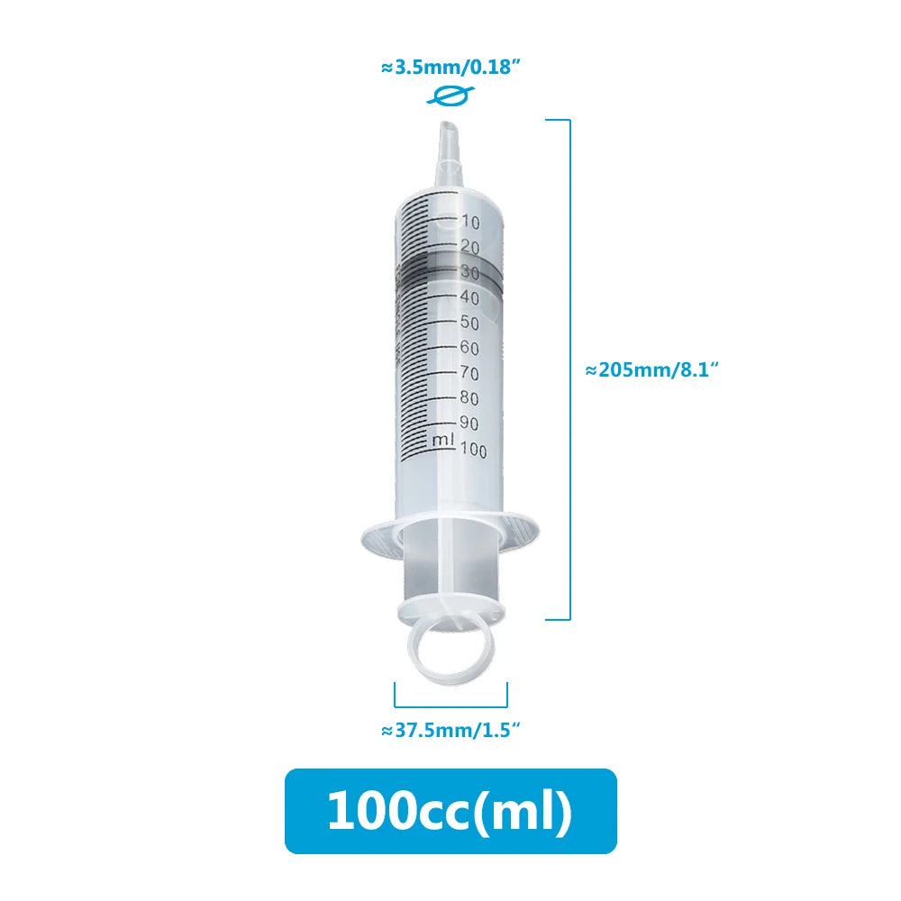 Large Capacity Syringe 50ml 100ml 150ml 200ml 250ml 350ml 550ml Plastic Injector Pump Oil Glue Fluid Reusable 100cm Hose Syringe