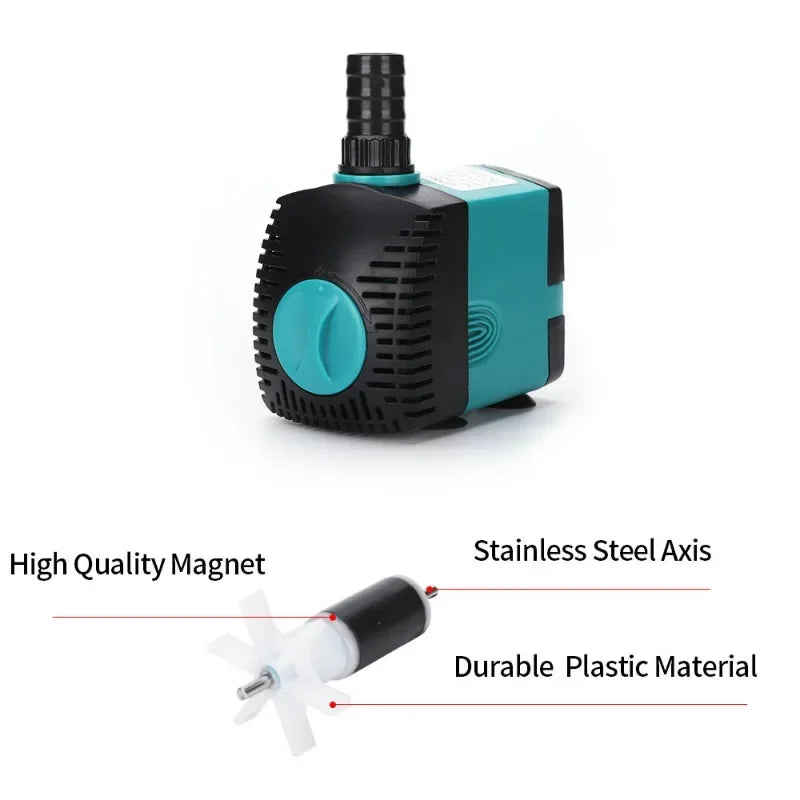 110V-240V Fish Tank Water Fountain Pump Filter 3W 10W 15W 25W Ultra-Quiet Submersible Fish Pond Aquarium Water Pump