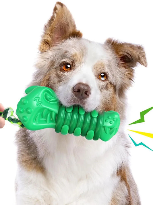 Large Breed Dog Toys for Aggressive Chewers - Almost Indestructible Interactive Squeaky Giggle Chew Toy Long Lasting Tough Pet P