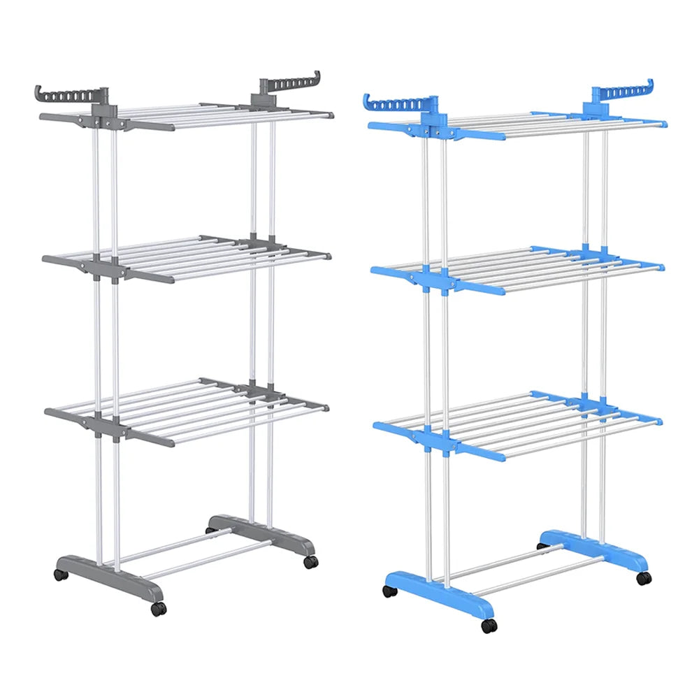 Foldable 3 Tier Clothes Airer Folding Hanger Drying Rack Multi-Functional Stand