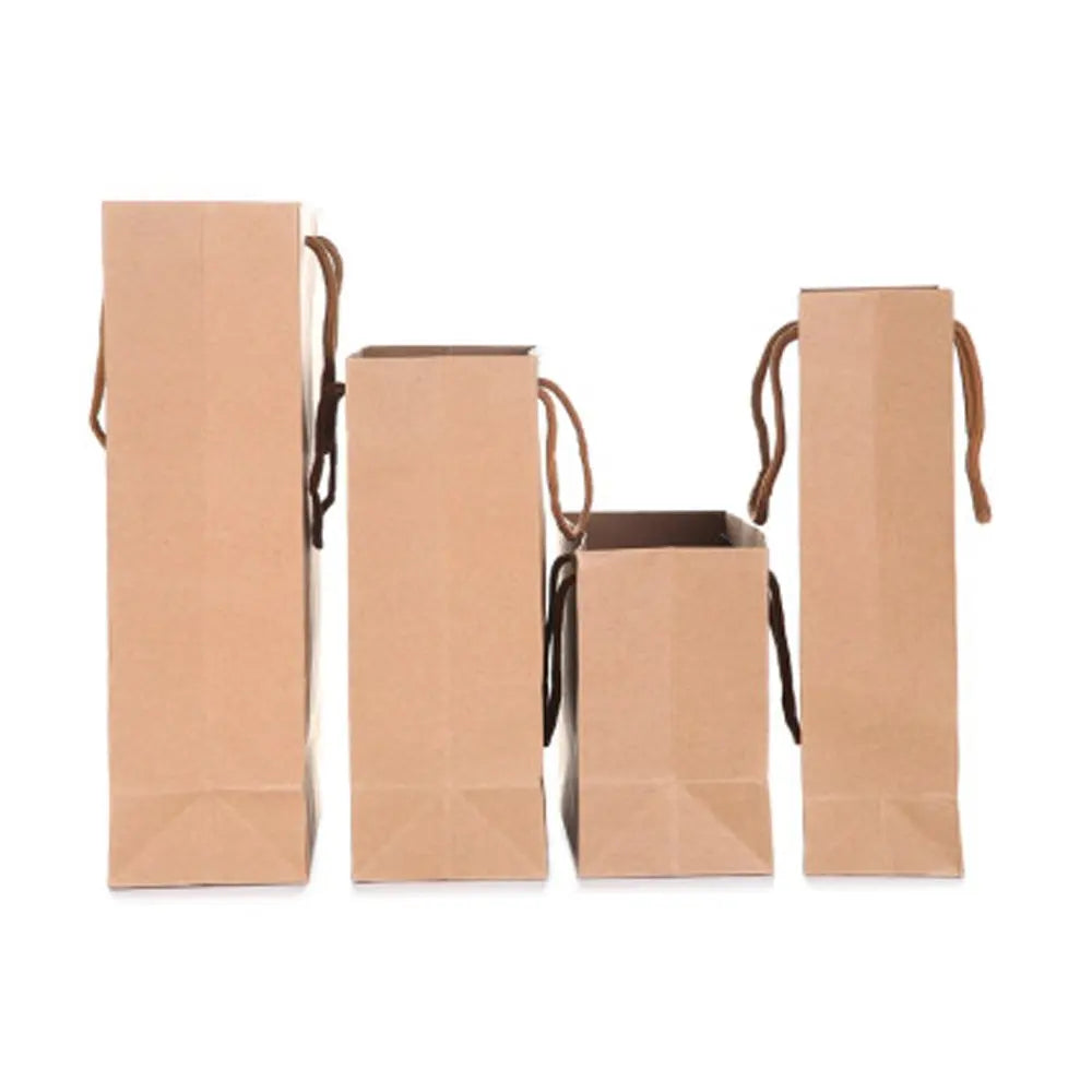 50pcs Bulk Kraft Paper Bags Gift Shopping Carry Craft Brown Bag with Handles 260gsm