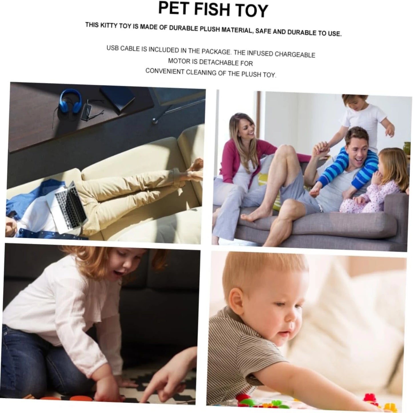 Engaging and Entertaining Interactive Plushible Stuffed USB Dancing Catnip Fish Toy - Fun Chew Toy for Happy and Engaged Feline