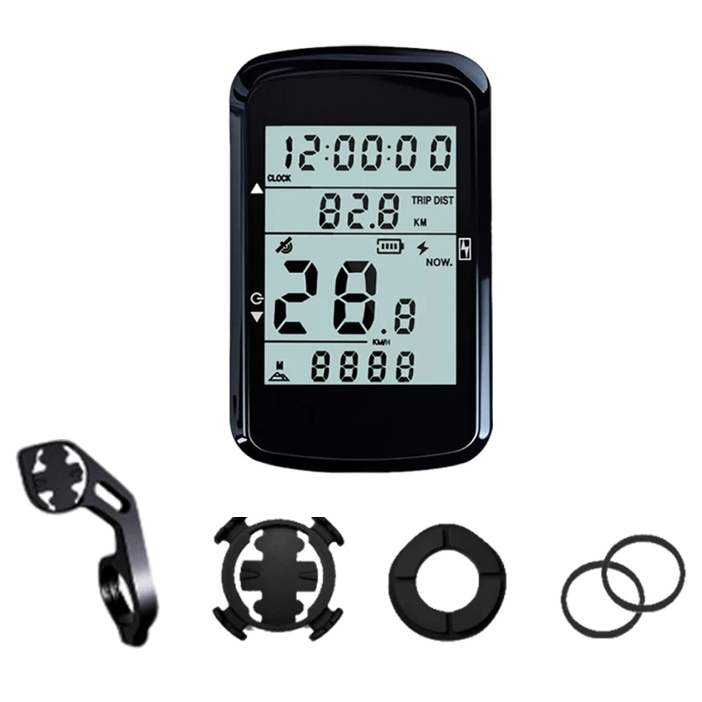 Wireless Bicycle Computer 2.4 Inch Screen Cycling Odometer with Backlight Wireless Speedometer Rechargeable for MTB Road Bike