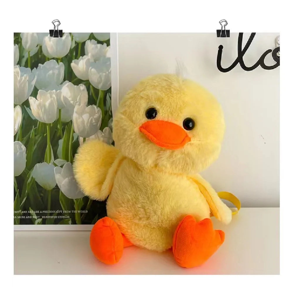 33cm Small Yellow Duck Plush Backpack Kawaii Stuffed Animal Duck Bag Cartoon Cute Soft Schoolbag Girls Boys Girls Gifts