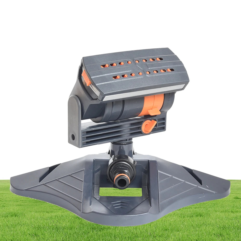 Mini Oscillating Sprinkler Large Coverage Adjustable Rotating Lawn Sprinkler 16Holes Watering Grass Sprinkler for Outdoor Garden