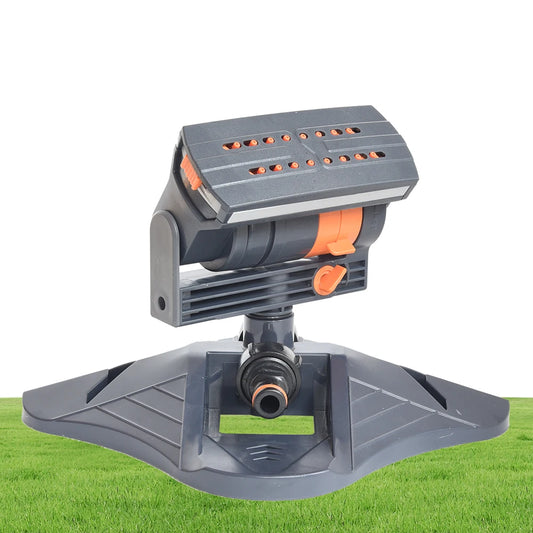 Mini Oscillating Sprinkler Large Coverage Adjustable Rotating Lawn Sprinkler 16Holes Watering Grass Sprinkler for Outdoor Garden