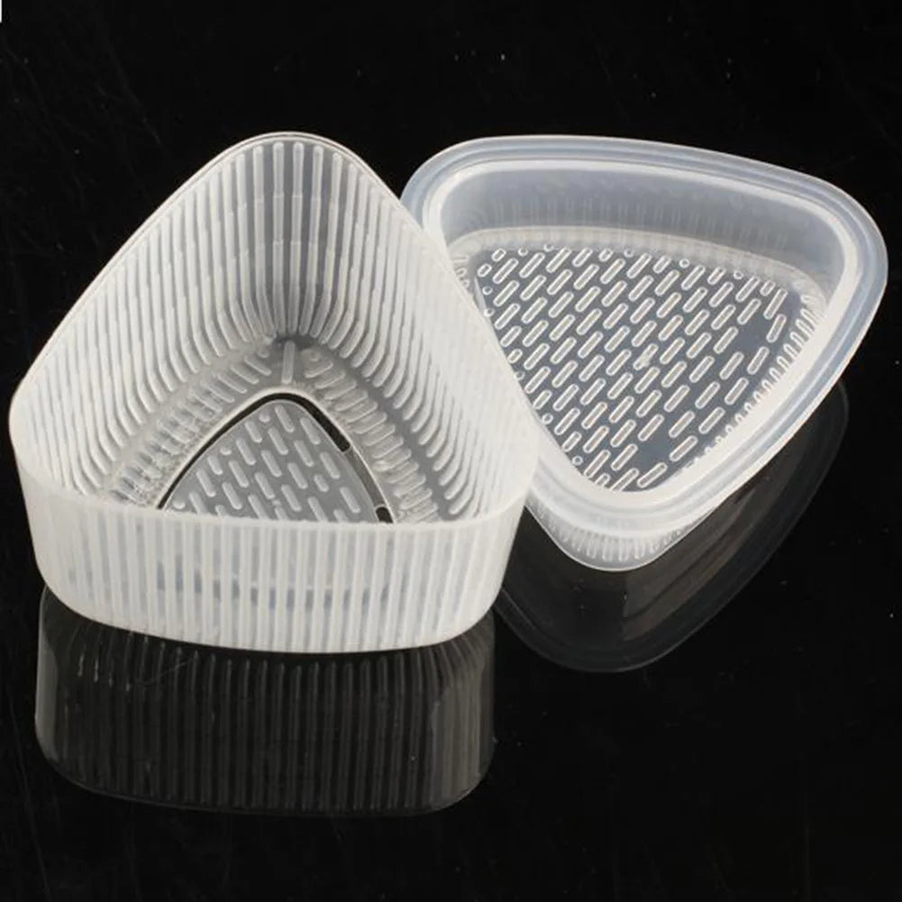 4pcs Triangle Sushi Making Kit Non Stick Onigiri Rice Ball Food Press Plastic Transparent Kitchen Accessories for Children Bento