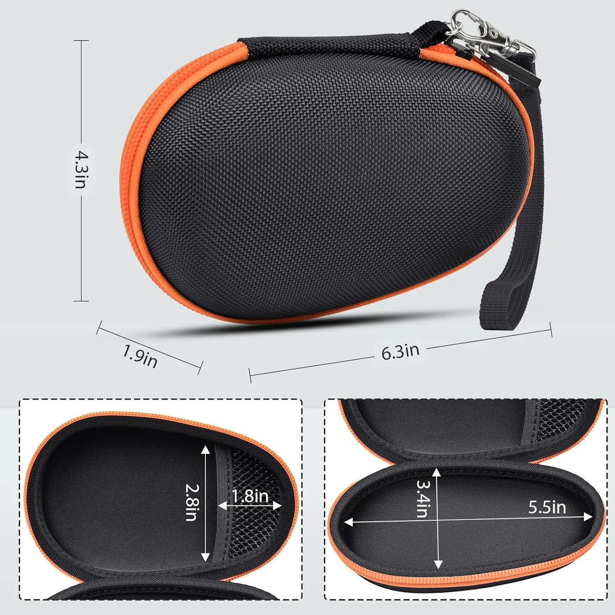 Travel Case for JBL Clip 5/ Clip 4 Bluetooth Speaker, Mini Speakers Protective Portable Storage Bag - Box Only (Black)