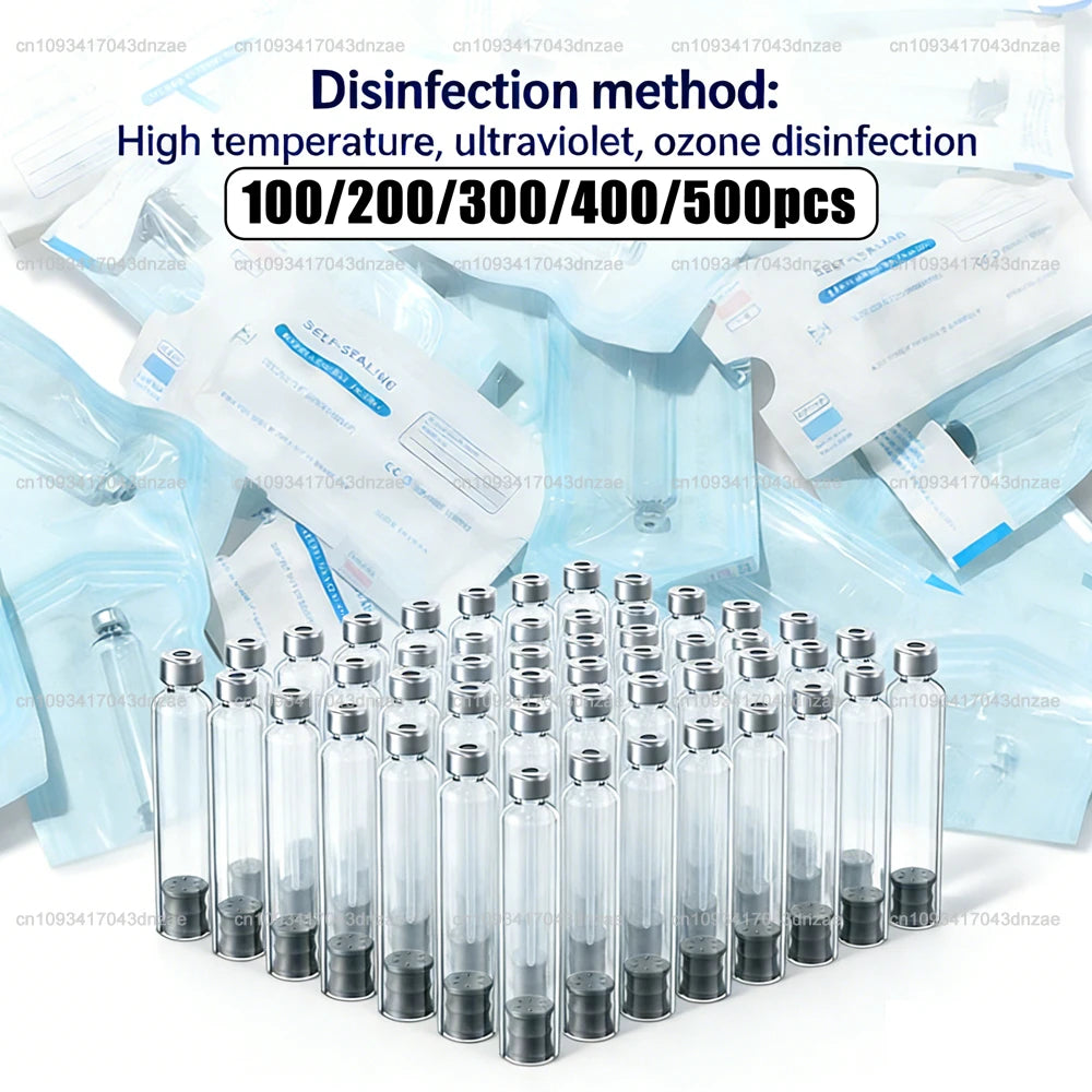 100-500pcs Empty 3ml Cartridges Individual Sealed Packaging Cassette Bottle for Aesthetics Disposable Insulin Bottle