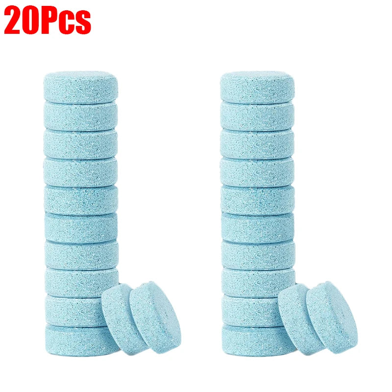 20Pcs Car Windshield Cleaner Effervescent Washer Tablets Car Solid Washer Agent Auto Glass Cleaning Tablet Car Cleaning Tools