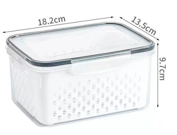 Fruit Storage Containers for Fridge Produce Containers with Removable Fruit Washing Bowl with Strainer for Salad Berry Lettuce