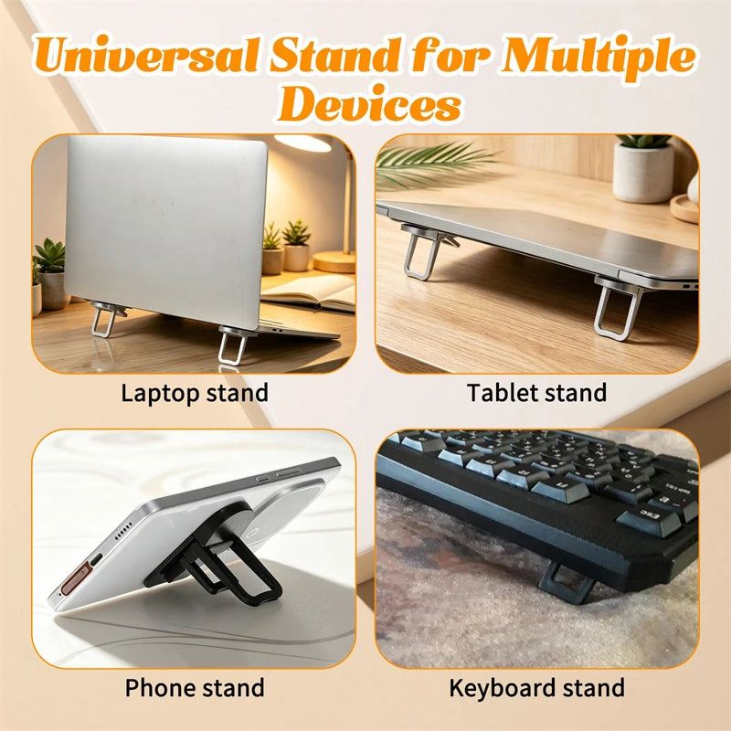 2 Pcs Portable Keyboard Riser With Dual Tilt Angle Adjustment, Foldable Laptop Stand Mini Computer Stand Feet for Most Keyboards