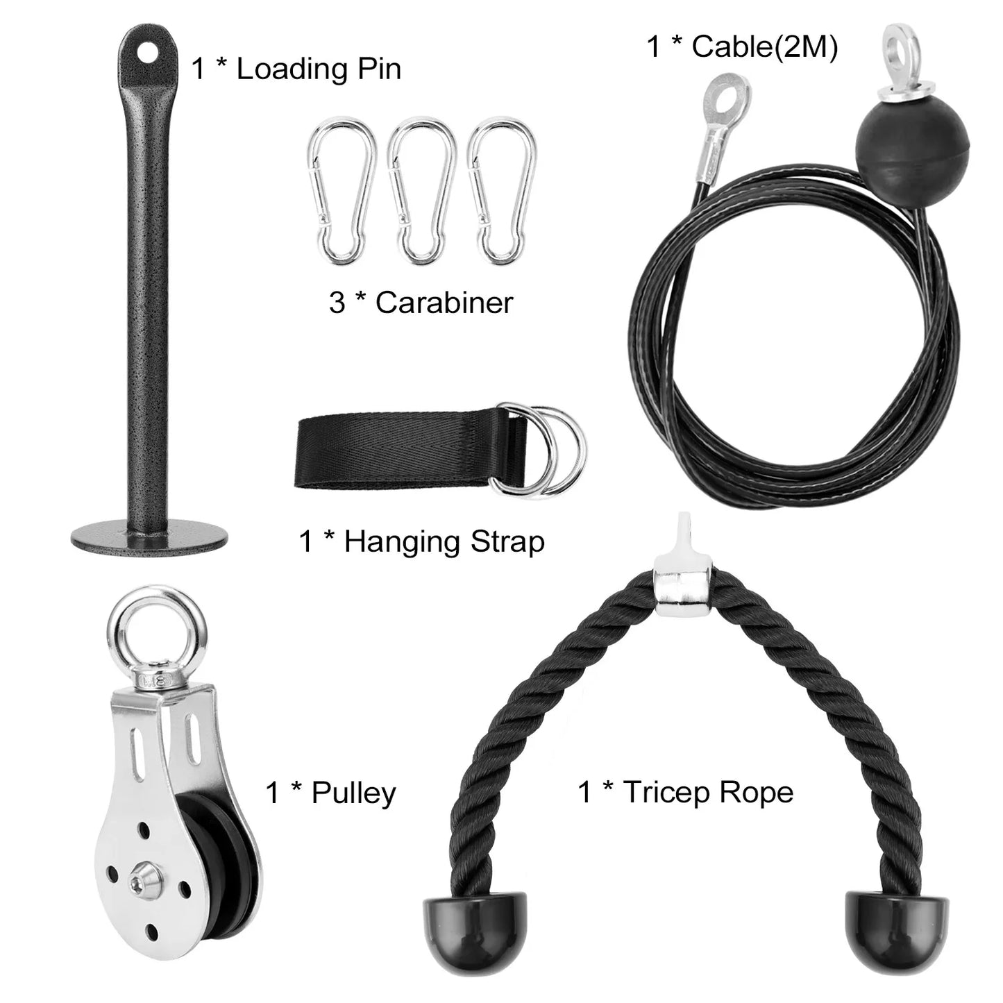 Pulley System Cable Attachment Pull Down Machine DIY Home Gym Workout Kit AU