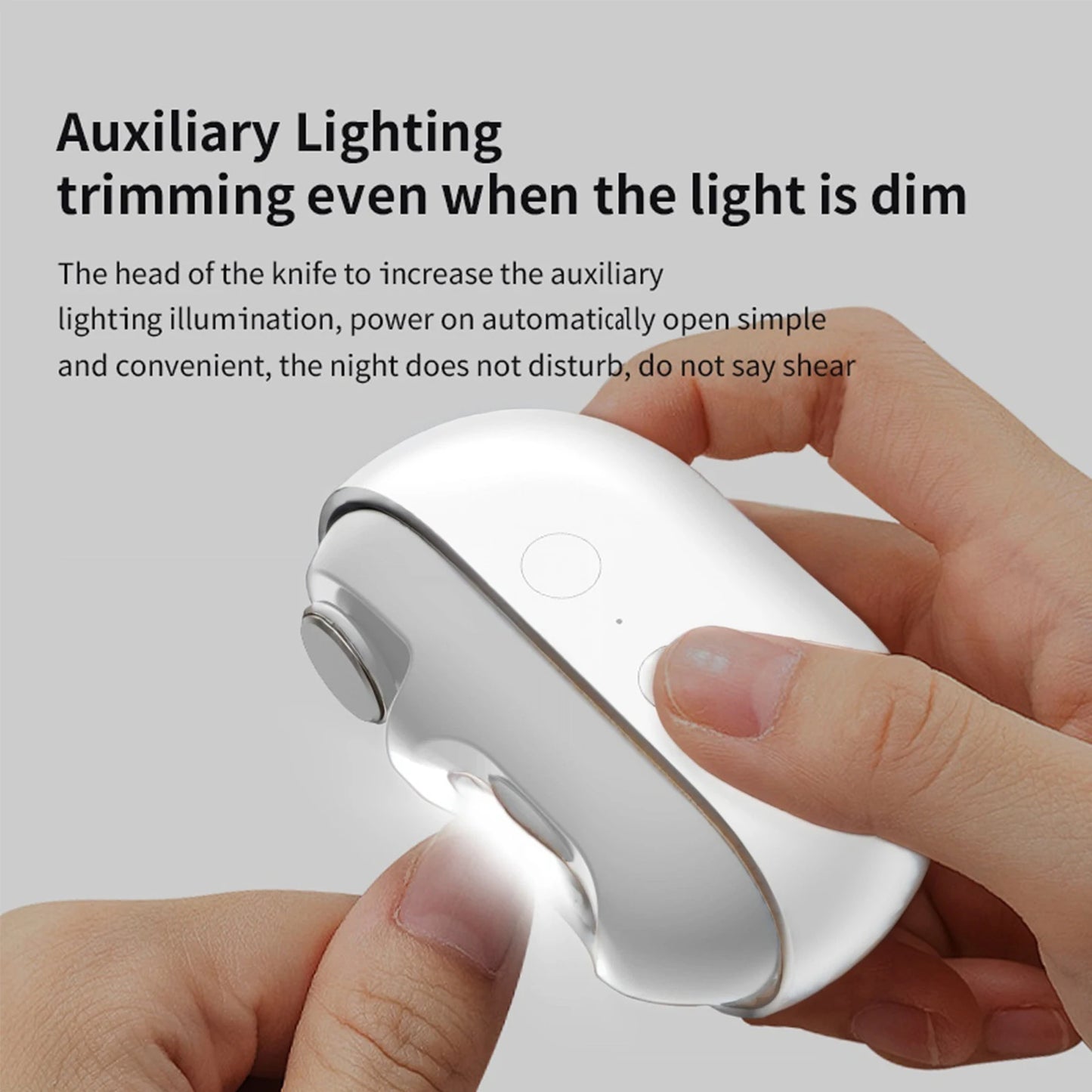 Automatic Nail Polisher Type-C Charging Electric Nail Trimmer with Light Safety Nail Clipper for Children Adult Senior