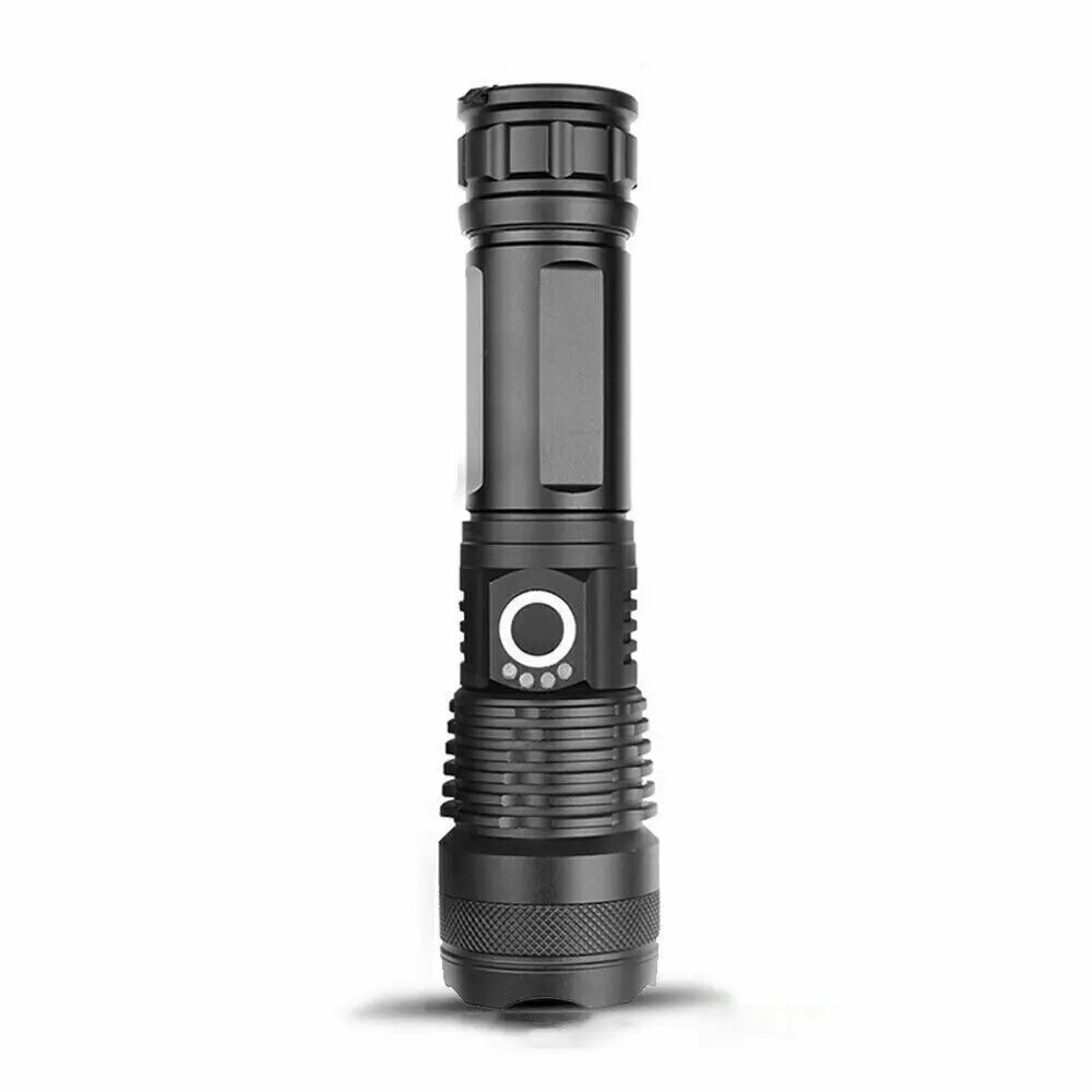 XHP50 900000 Lumens Zoom Flashlight LED Rechargeable Lamp Torch 5000mah Battery