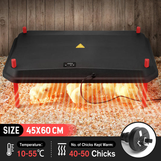 Pet Scene Chick Brooder Heating Plate Chicken Coop Heater Chook Brooding Poultry Warmer Adjustable for 40 to 50 Chicks 45x60cm