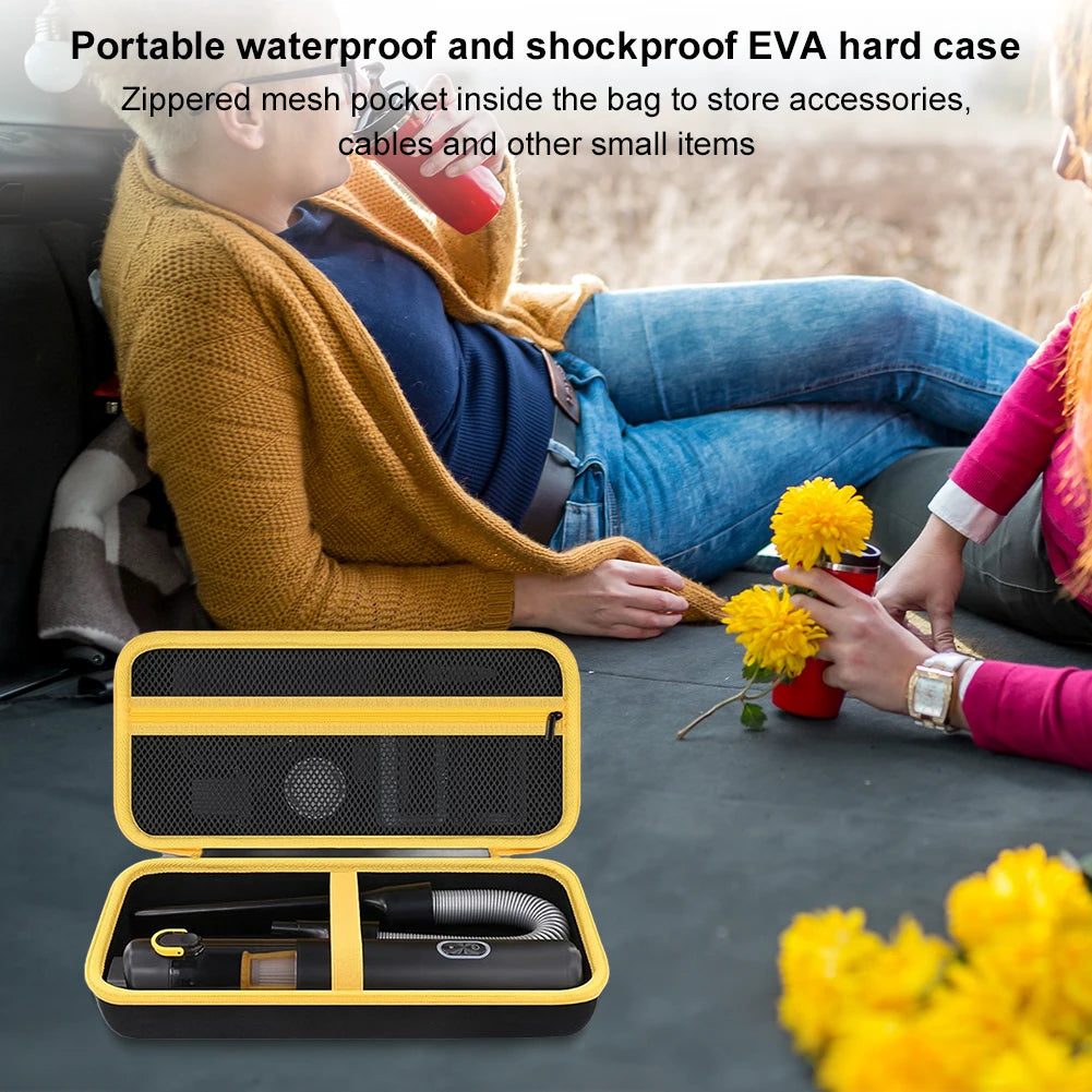 Car Vacuum Hard Case Shockproof Portable Carrying Case Dual Zipper Handheld Car Vacuum Storage Bag for Fanttik Slim V8/V10 Parts