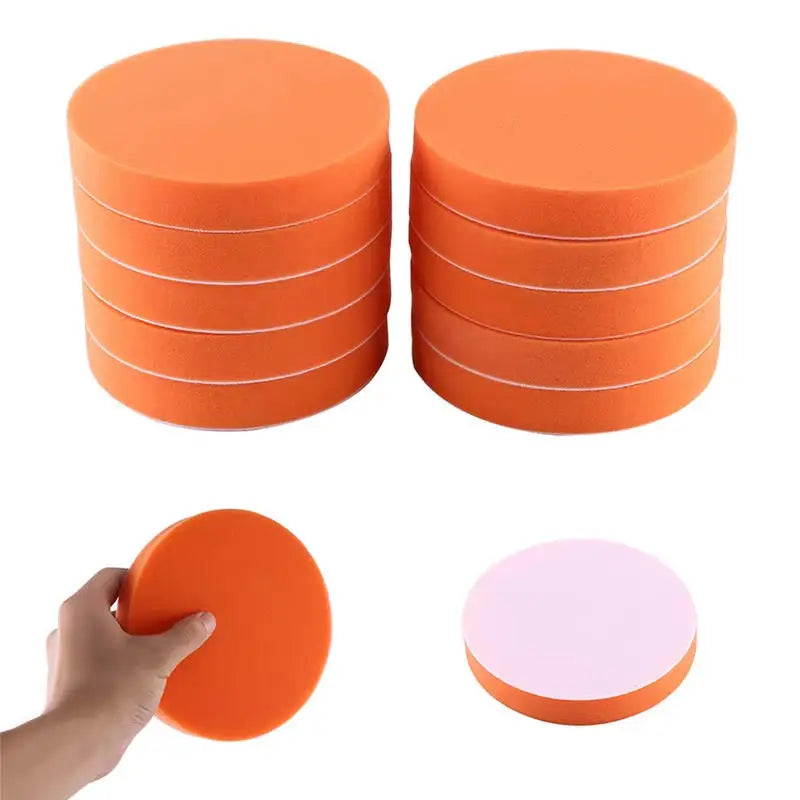 5/6inch Car Buffing Polishing Pads Flat Foam Sponge Waxing Pad Kit Tool For Car Polisher Buffer Auto Care Buffing Pads-5/10Pcs